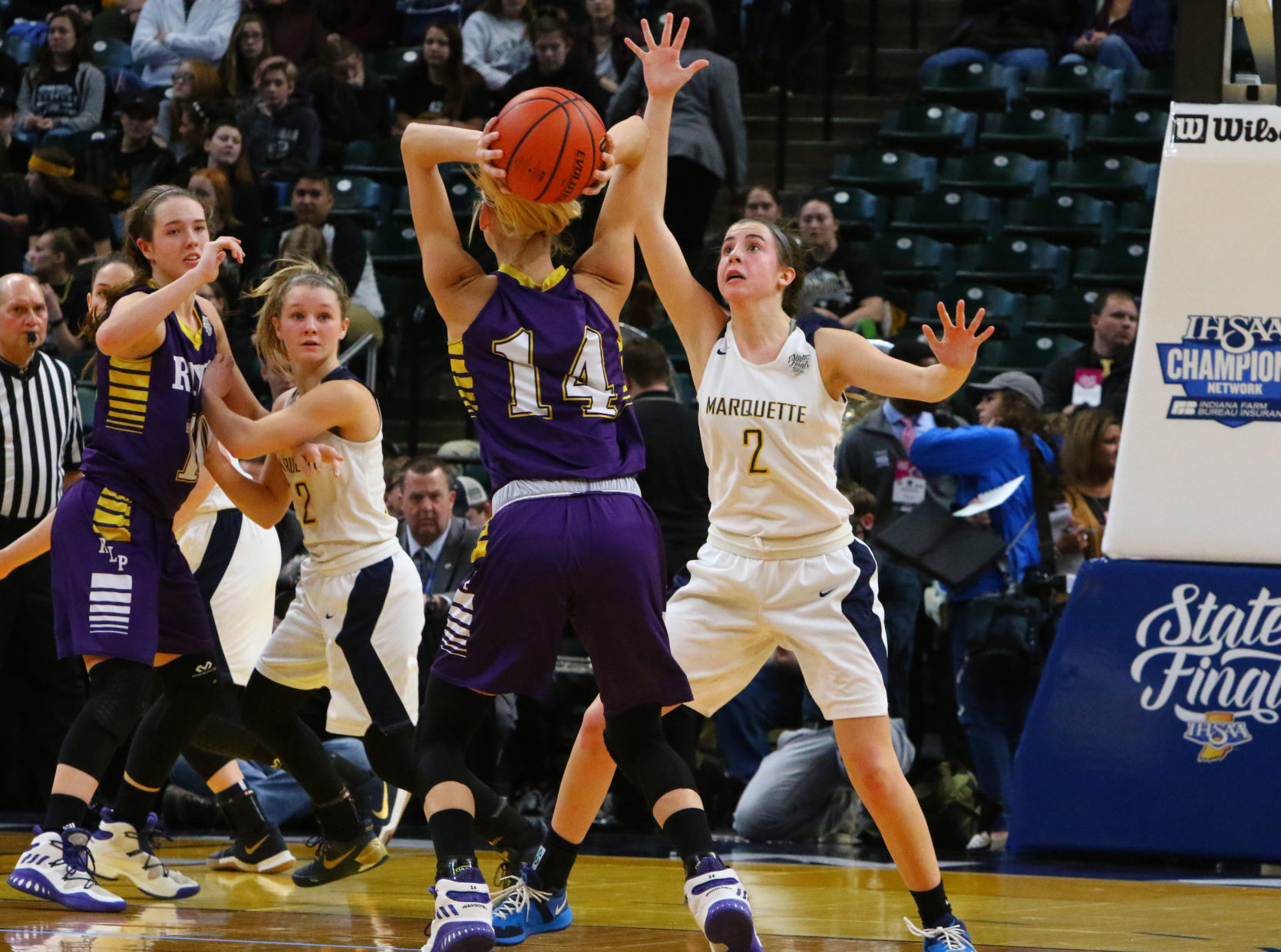 Gallery: Girls Basketball State Finals: Marquette Catholic vs. Vincennes Rivet